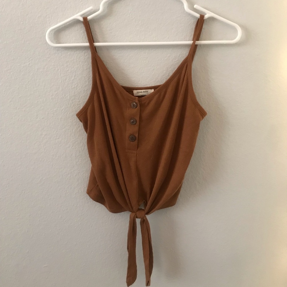 Button down orange tank top